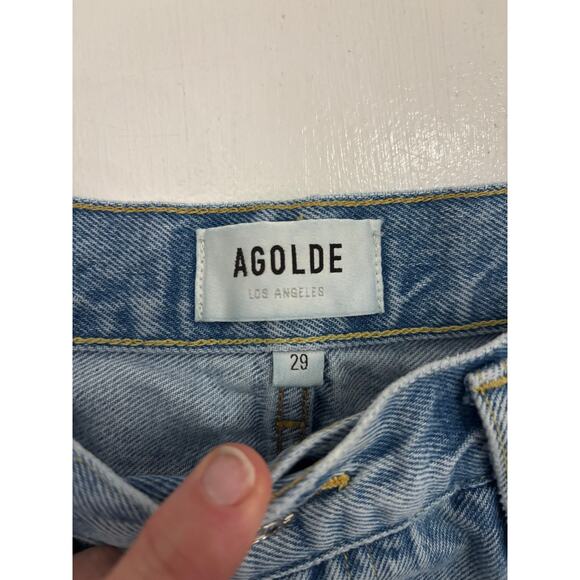 AGOLDE Parker Denim Cutoff Shorts Women’s 29 High Rise Distressed Raw Hem light - Picture 8 of 10